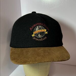 Vintage Adventure Bound Genuine Leather Sports Club Wool Hunter Black/Brown Hat